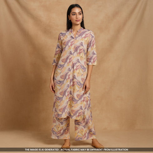 Digital Print Pure Muslin Fabric- F4283